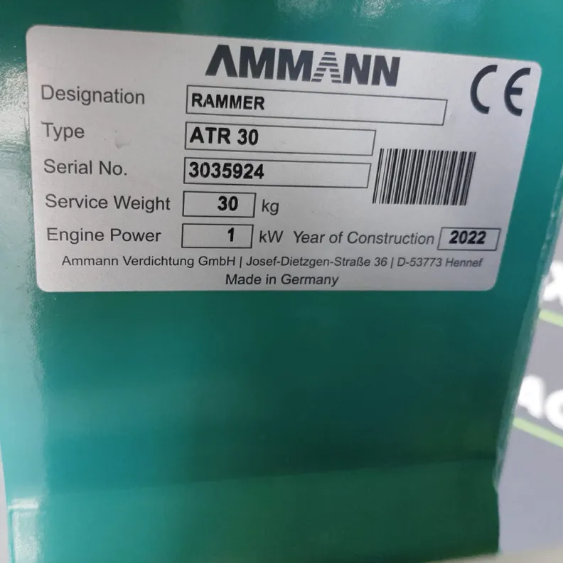 Ammann ATR30 Narrow Foot Trench Wacker (New & Unused)